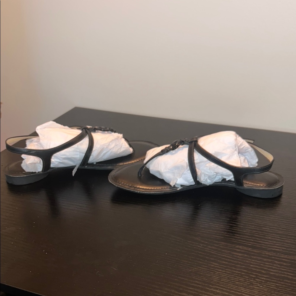 Michael Kors Black Leather Sandals - Picture 5 of 6